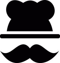 Chef Hat With Mustache Contour Svg Vector, Free Vectors File